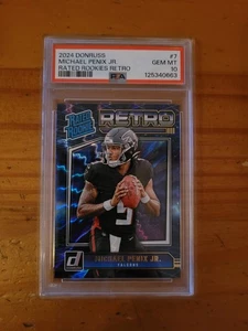 2024 Donruss Rated Rookies Retro #7 Michael Penix Jr Rookie PSA 10 Gem Mint - Picture 1 of 1
