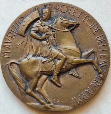 MEDAGLIA MAURIZIANA CIRCOLO UFFICIALI FORZE ARMATE ESERCITO PROTETTORE GUERRA  - Immagine 1 di 2