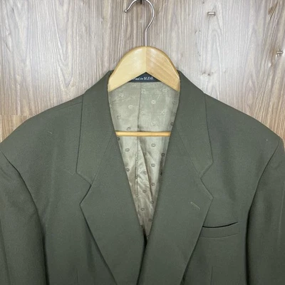 Chaqueta Blazer Cellini Para Hombre 40R Marrón Lana Sólida Doble Pecho Hecha en EE. UU. Foto 1 de 4