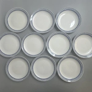 READ Set of 10 Adams English Ironstone Brentwood 8โ Salad Desert Plates Clover - Picture 1 of 18