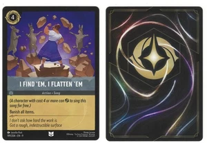 I Find 'Em, I Flatten 'Em 199/204 poco común legendario casi nuevo Lorcana Disney - Imagen 1 de 1