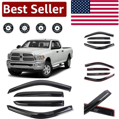 Dodge Ram 1500/2500/3500 Window Deflectors - 4 pcs Acrylic Setup, Classic Style Foto 1 de 4