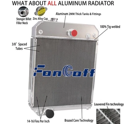 6 Core Aluminum Cooling Radiator Replacement for Perkins 1006-6T #2485B283 - Image 1 of 4