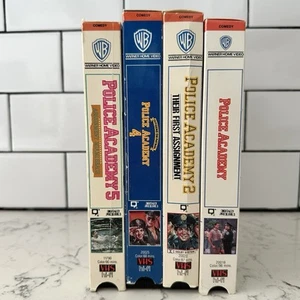 Police Academy VHS Lot 1, 2, 4, 5 COMEDY CLASSICS 1980s Movie TESTED - Picture 1 of 5