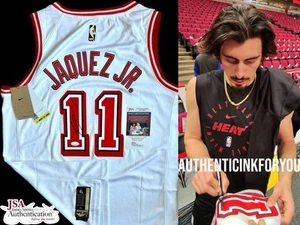 JAIME JAQUEZ JR SIGNED JERSEY W/ EXACT VIDEO PROOF + JSA COA MIAMI HEAT AUTO - Picture 1 of 4