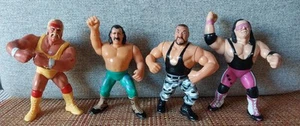 Vintage WWF Wrestling Action Figures Hulk Hogan, Jake The Snake, Bret Hart Butch - Picture 1 of 12