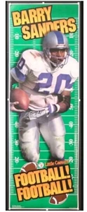 Vintage 1996 Barry Sanders 26" x 75" Little Caesars Pizza Door Poster - Picture 1 of 2