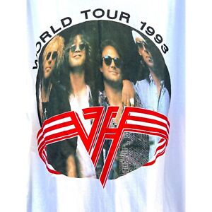 1993 Van Halen World Tour Right Here Now Jesus Christ Ringer T-shirt XL NEUF