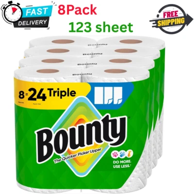 Toallas de papel Bounty Select-A-Size, blancas, 8 rollos triples = 24 rollos regulares Foto 1 de 4