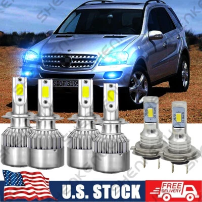 Kit de bombillas LED altas/bajas antiniebla + faros para Mercedes-Benz ML350 2006 2007-8000K Foto 1 de 4