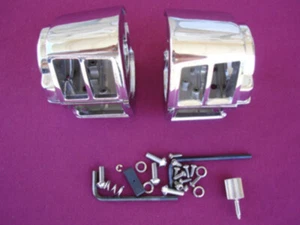 CHROME SWITCH HOUSINGS FOR HARLEY SPORTSTER FXR 1982-95 PARTS - Picture 1 of 2
