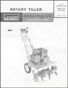 Owners Guide & Parts List Montgomery Ward Rotary Front Tine Tiller GIL-1565E 5HP