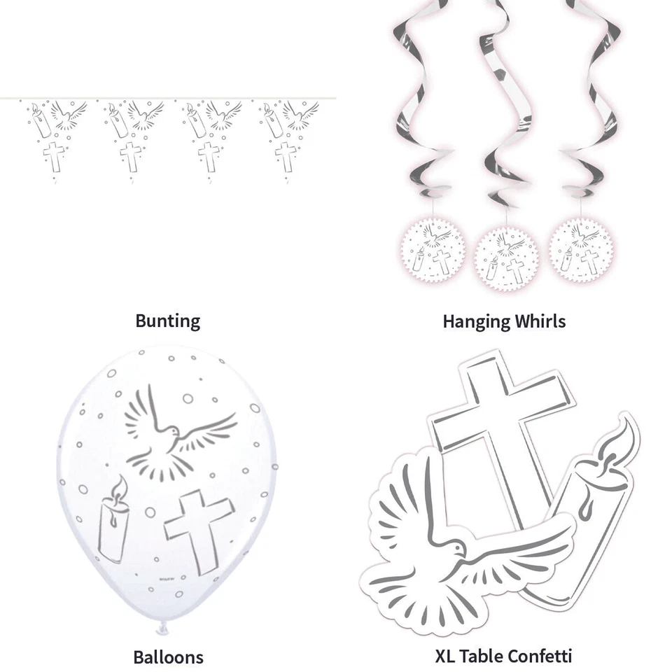 COMMUNION / BAPTISM / CONFIRMATION DECORATIONS - PARTYWARE COMPLETE SELECTION - Image 1 of 1