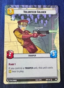 Star Wars Unlimited Spark of Rebellion Volunteer Soldier HYPERSPACE Card - Picture 1 of 2