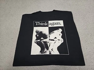 Vintage Hewlett Packard RODIN's "Think Again"Black TShirt SZ XL Made USA  - Picture 1 of 15
