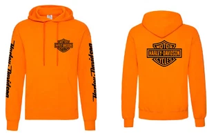 HARLEY DAVIDSON schwarz Kapuzenpullover orange, FotL2, Größe XXL - Bild 1 von 3