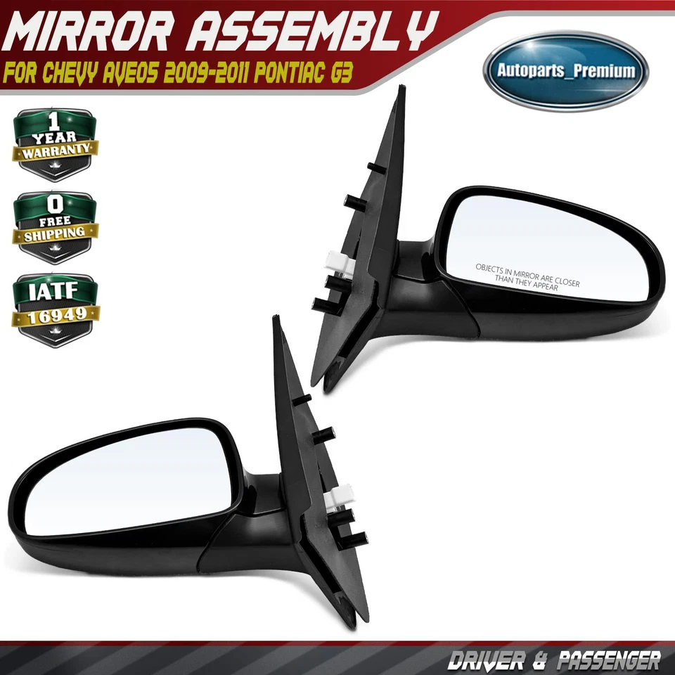 Espejo retrovisor térmico eléctrico negro lado izquierdo y derecho para Chevrolet Aveo5 2009-2011 G3 Foto 1 de 4