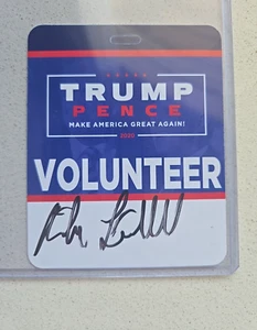 Mike Lindell Signed Trump Pence 2020 Volunteer Badge PSA COA - Bild 1 von 7