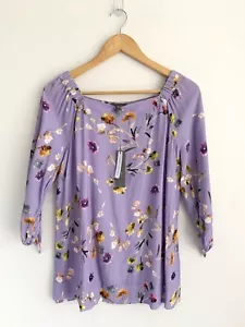 New Sussan Floral Orchid Lilac Top Size 8 RRP$120 - Picture 1 of 7