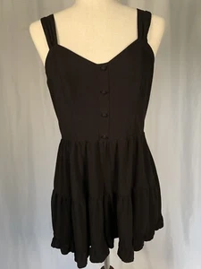 BLUE RAIN Tiered Ruffled Romper Black, XL - Picture 1 of 11