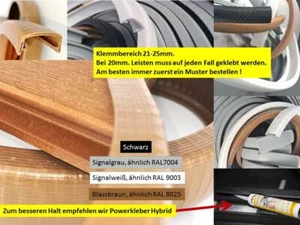 Kantenschutz Klemm Gummi Dichtung Kanten Schutz Profil Keder Band WPC 21-25 PVC - Bild 1 von 24