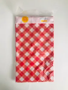 Sun Squad Plaid Red White Table Cover 54 x 108" - Picture 1 of 2