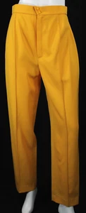 THIERRY MUGLER Vintage Marigold Yellow Worsted Wool High Waist Trouser Pants 42 - Picture 1 of 9