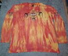 T-shirt vintage à manches longues Y2K Harley Davidson Tie Dye Flames Fire 2XL XXL