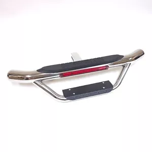 2" Receiver Heavy Duty Tow Chrome Hitch Drop Step Bar Brake Light Accessories - Picture 1 of 11
