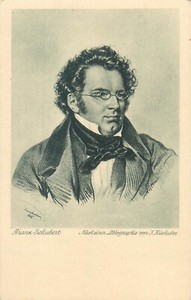 Austrian composer of late Classical & early Romantic era Franz Schubert portrait