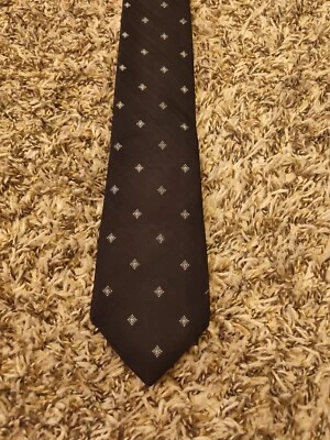 Don Loper Neck Tie Adult Mens Black Geometric 100% Silk Necktie - Image 1 of 4