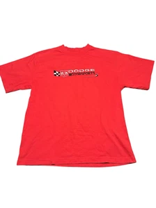 VINTAGE Y2K Dodge Motorsports Embroidered Tee Shirt Mens XL Red Logo Mopar Ram - Picture 1 of 7