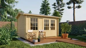 Gartenhaus Britta 40mm Blockbohlenhaus Stauraum Hobbyraum Schuppen - Bild 1 von 6