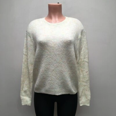 BP Womens Ivory Poly Rainbow Marled Long Sleeve Cozy Knit Pullover Sweater S - Image 1 of 4