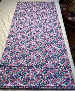 3.3 ydsX58"W cotton floral print pink, purple, green, blue - fade flaw, see pics - Picture 1 of 17