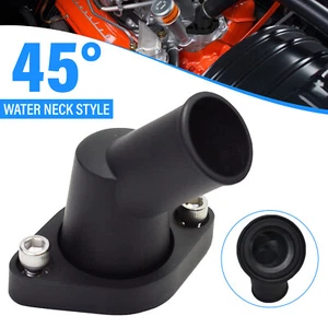 Black 45° Swivel Water Neck Thermostat Housing For SBC BBC Chevy 283 350 454 - Picture 1 of 7
