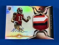 2014 Topps Platinum Mike Evans Buccaneers Rookie 4-Color Patch Auto Card #ARP-ME