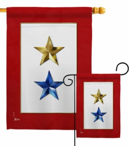 Gold & Blau Sterne Garten Flagge Militärdienst Streitkräfte Hof Haus Banner - Bild 1 von 17