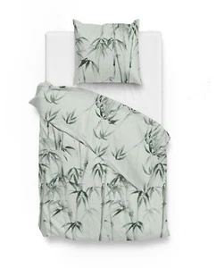 Zo! Home Mako-Satin Bettwäsche 135x200 Lani green Bambus Blätter grün - Bild 1 von 2