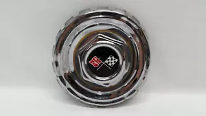 Chevrolet Chevy Corvette Chrome Wheel Cover Center Cap Screw on Vintage Metal - Picture 1 of 3