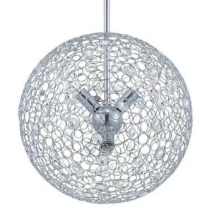 Progress Lighting Estoque 4-Light Polished Chrome Pendant Crystal Glass Accents - Picture 1 of 2