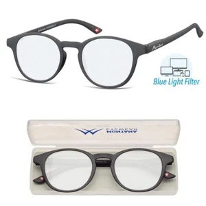 Blaulichtfilter Montana--- extra flache Lesebrille Kunststoff Flex mit Klappetui - Bild 1 von 7