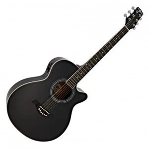 Single Cutaway Electro Acoustic Guitar by Gear4music, Black , stark beschädigt - Bild 1 von 5