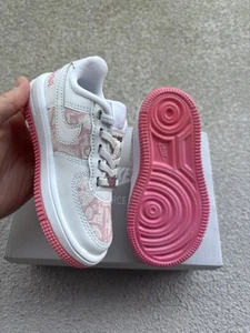 Mujer Rosa Personalizado Diseñador Blanco Air Force 1's Todas las Tallas ENVÍO GRATUITO - Imagen 1 de 6
