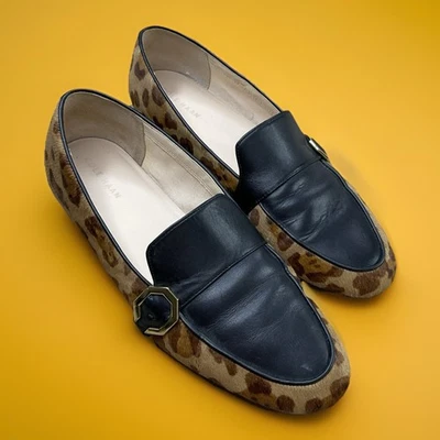 Cole Haan Teresa Mocasines Zapatos Estampado Leopardo Cuero Negro W16528 Mujer Talla 9B Foto 1 de 4