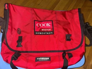 "Bolso Mensajero Timbuk2 Etiqueta Vintage Años 90 Bolso Extra Grande Hecho en EE. UU. Rojo 17""" - Imagen 1 de 10