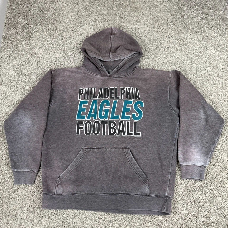 Philadelphia Eagles Sudadera con Capucha Para Hombre Extra Grande Gris Verde Comida Chatarra Sudadera Foto 1 de 4