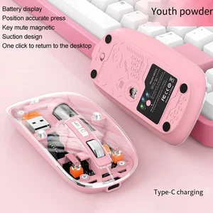 Transparent Wireless Mouse with Adjustable DPI Rechargeable Battery 3 Modes - Picture 1 of 75