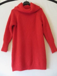 MADE IN ITALY ROTER WEICHER PULLOVER MIT WASSERFALLAUSSCHNITT GRÖSSE 14 - Bild 1 von 3