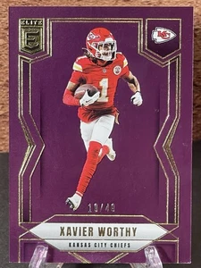Xavier Worthy 2025 Donruss Elite Fútbol Púrpura #’d 19/49 Kansas City Chiefs - Imagen 1 de 2